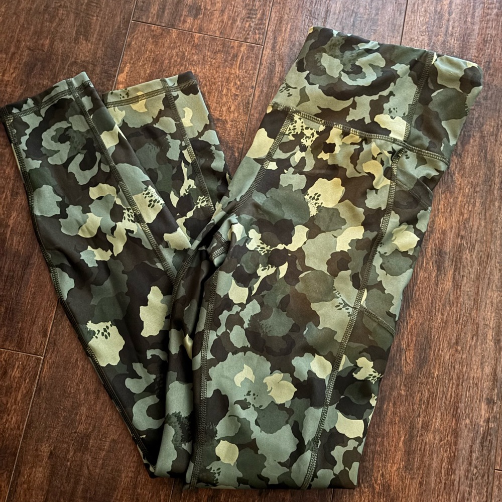 Kid Camo Active Leggings - Green Camo